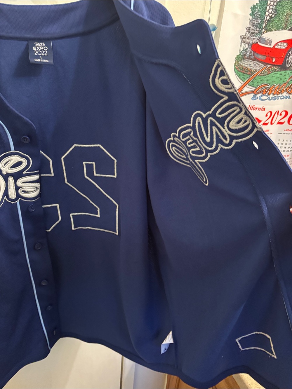 Disney D23 Navy Blue Baseball-Style Jersey with Light Blue Trim - Picture 8 of 10
